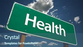  Presentation with health - Cool new presentation theme with health road sign with dramatic backdrop and a  colored foreground