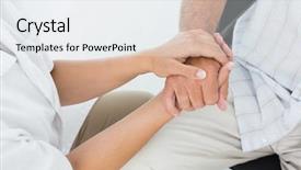  Presentation with patients - Audience pleasing presentation design consisting of health safety - close-up mid section backdrop and a sky blue colored foreground