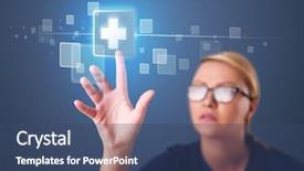  Presentation with nurse - Beautiful PPT theme featuring health safety - pretty young nurse pressing modern backdrop and a ocean colored foreground