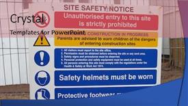  Presentation with safety construction - Amazing presentation having health safety - sign construction site backdrop and a coral colored foreground