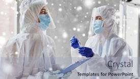  Presentation with medical clipboard - Amazing slide deck having health-safety-and-medicine-concept backdrop and a light blue colored foreground