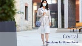  Presentation with virus disease - PPT theme having health-safety-and-pandemic-concept background and a sky blue colored foreground