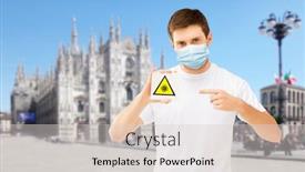  Presentation with caution - Colorful PPT layouts enhanced with health-safety-and-pandemic-concept backdrop and a light gray colored foreground