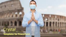  Presentation with virus disease - Slide deck with health-safety-and-pandemic-concept background and a tawny brown colored foreground