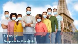  Presentation with eiffel tower paris france - Beautiful slides featuring health-safety-and-pandemic-concept backdrop and a ocean colored foreground