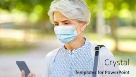  Presentation with medical virus - Slide deck featuring health-safety-and-pandemic-concept background and a light blue colored foreground