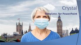  Presentation with medical virus - Slide deck enhanced with health-safety-and-pandemic-concept background and a sky blue colored foreground