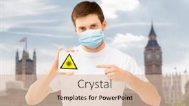  Presentation with caution - Cool new PPT layouts with health-safety-and-pandemic-concept backdrop and a lemonade colored foreground