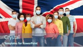  Presentation with medical virus - Theme featuring health-safety-and-pandemic-concept background and a ocean colored foreground