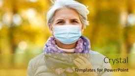  Presentation with medical virus - Slide set enhanced with health-safety-and-pandemic-concept background and a gold colored foreground