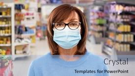  Presentation with medical virus - Presentation consisting of health-safety-and-pandemic-concept background and a light blue colored foreground