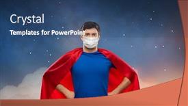  Presentation with medical face mask - Theme enhanced with health-safety-and-pandemic-concept background and a ocean colored foreground