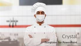  Presentation with medical face mask - Cool new PPT layouts with health-safety-and-pandemic-concept backdrop and a soft green colored foreground