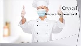  Presentation with medical face mask - Theme having health-safety-and-pandemic-concept background and a sky blue colored foreground