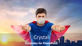  Presentation with virus disease - PPT layouts featuring health-safety-and-pandemic-concept background and a navy blue colored foreground