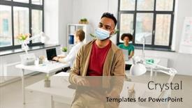  Presentation with computer virus - Theme having health-safety-and-pandemic-concept background and a coral colored foreground