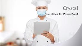  Presentation with computer virus - Slide set featuring health-safety-and-pandemic-concept background and a sky blue colored foreground