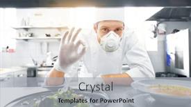  Presentation with cook chef - Amazing slide set having health-safety-and-pandemic-concept backdrop and a light gray colored foreground