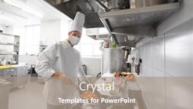  Presentation with food safety - PPT theme having health-safety-and-pandemic-concept background and a coral colored foreground