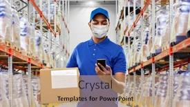  Presentation with virus disease - Presentation theme consisting of health-safety-and-pandemic-concept background and a coral colored foreground