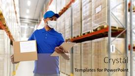  Presentation with medical clipboard - Beautiful slide set featuring health-safety-and-pandemic-concept backdrop and a coral colored foreground