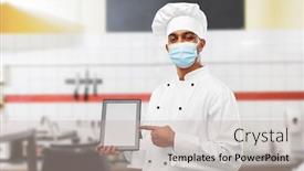  Presentation with indian restaurant - Slide set having health-safety-and-pandemic-concept background and a soft green colored foreground