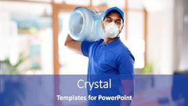  Presentation with water safety - Audience pleasing theme consisting of health-safety-and-pandemic-concept backdrop and a ocean colored foreground