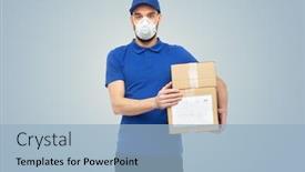  Presentation with virus disease - Audience pleasing presentation consisting of health-safety-and-pandemic-concept backdrop and a light blue colored foreground