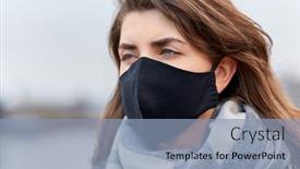  Presentation with face mask - Audience pleasing presentation theme consisting of health-safety-and-pandemic-concept backdrop and a light blue colored foreground