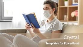  Presentation with medical book - Cool new PPT layouts with health-safety-and-pandemic-concept backdrop and a coral colored foreground