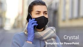  Presentation with safety - PPT layouts enhanced with health-safety-and-pandemic-concept background and a gray colored foreground