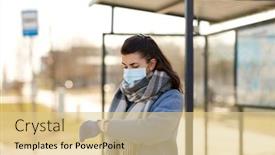  Presentation with bus stop - Slide deck enhanced with health-safety-and-pandemic-concept background and a lemonade colored foreground