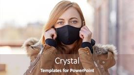  Presentation with face mask - Amazing PPT theme having health-safety-and-pandemic-concept backdrop and a tawny brown colored foreground