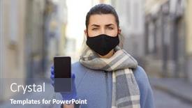  Presentation with reusable - Slides having health-safety-and-pandemic-concept background and a seafoam green colored foreground