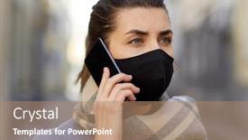  Presentation with face mask - Cool new slides with health-safety-and-pandemic-concept backdrop and a coral colored foreground