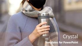  Presentation with reusable cup - Theme enhanced with health-safety-and-pandemic-concept background and a coral colored foreground