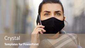  Presentation with safety - Slide deck enhanced with health-safety-and-pandemic-concept background and a coral colored foreground