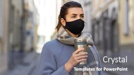  Presentation with reusable cup - Amazing PPT theme having health-safety-and-pandemic-concept backdrop and a gray colored foreground