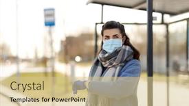  Presentation with bus stop - Colorful slide set enhanced with health-safety-and-pandemic-concept backdrop and a lemonade colored foreground