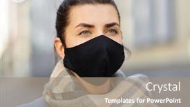  Presentation with face mask - Slide set consisting of health-safety-and-pandemic-concept background and a coral colored foreground