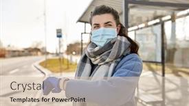  Presentation with bus stop - Colorful slide set enhanced with health-safety-and-pandemic-concept backdrop and a lemonade colored foreground