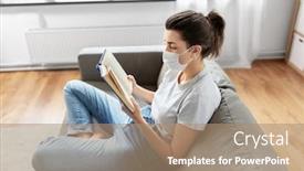  Presentation with medical book - Amazing presentation theme having health-safety-and-pandemic-concept backdrop and a coral colored foreground