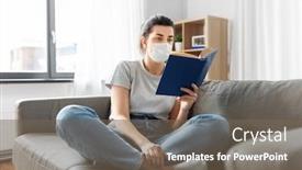  Presentation with medical book - Presentation consisting of health-safety-and-pandemic-concept background and a violet colored foreground