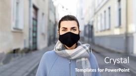  Presentation with reusable - Presentation design with health-safety-and-pandemic-concept background and a light blue colored foreground