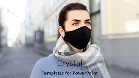  Presentation with safety - Beautiful presentation theme featuring health-safety-and-pandemic-concept backdrop and a light blue colored foreground