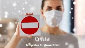  Presentation with medical sign - Slide deck consisting of health-safety-and-pandemic-concept background and a coral colored foreground