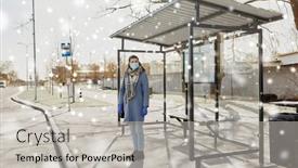  Presentation with bus stop - Amazing slide set having health-safety-and-pandemic-concept backdrop and a light gray colored foreground