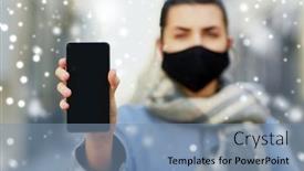  Presentation with reusable - Slide deck with health-safety-and-pandemic-concept background and a seafoam green colored foreground