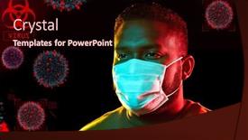  Presentation with medical virus - Cool new theme with health-safety-and-pandemic-concept backdrop and a wine colored foreground