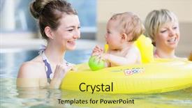  Presentation with kids health - Slide deck enhanced with health safety kids - mums and their children having background and a yellow colored foreground